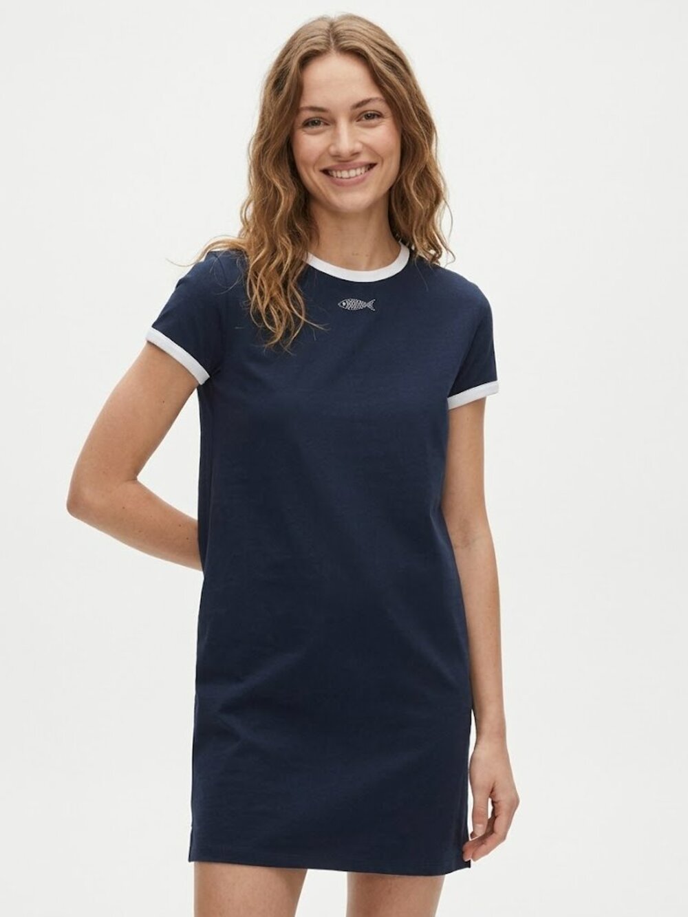 J. Crew Vintage jersey embroidered ringer T-shirt dress